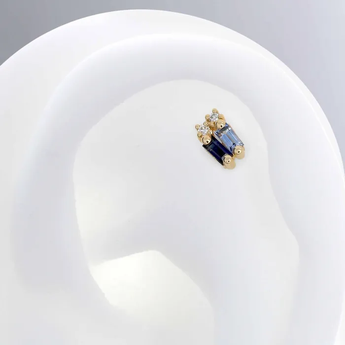 Rings Suzanne Kalan Double Stack Baguette Gemstones Blue Sapphire