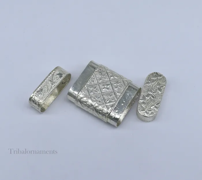 Rings TRIBAL ORNAMENTS 925 sterling silver handcrafted floral design 2 in1 trinket box tobacco box tobacco and chuna box best gifting silver royal article stb97