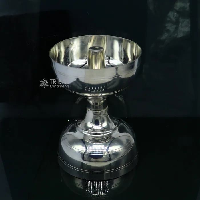 Rings TRIBAL ORNAMENTS 925 sterling silver handmade elegant oil lamp silver home temple utensils silver diya deepak silver utensil silver puja article su1188