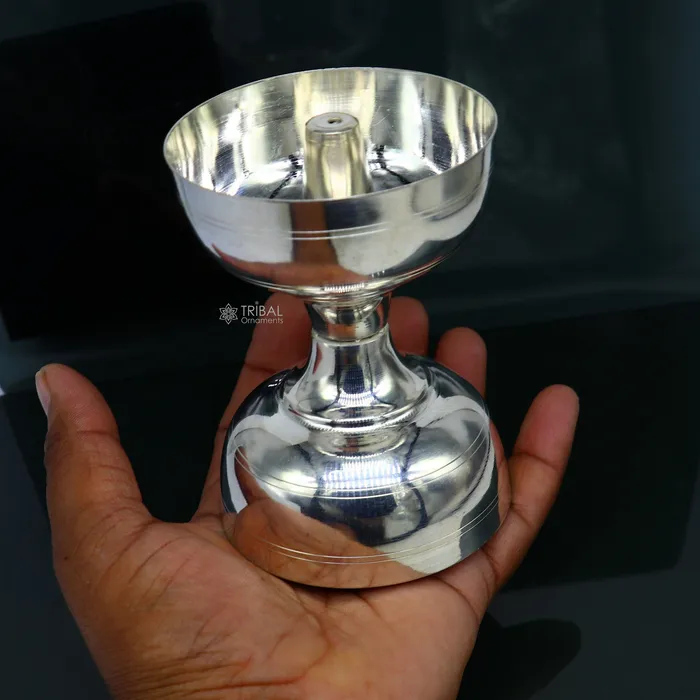 Rings TRIBAL ORNAMENTS 925 sterling silver handmade elegant oil lamp silver home temple utensils silver diya deepak silver utensil silver puja article su1188