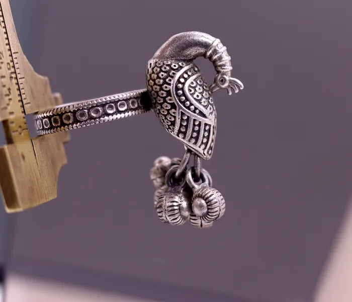 Rings TRIBAL ORNAMENTS 925 sterling silver handmade fabulous peacock design ring with amazing noisy jingle bells excellent customized jewelry for belly dance sr266