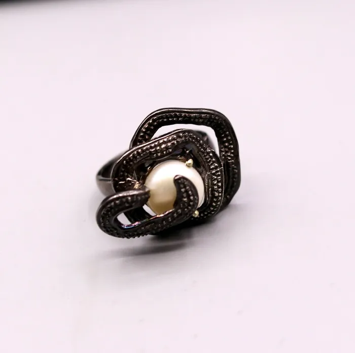 Rings TRIBAL ORNAMENTS Awesome vintage antique style 925 sterling silver gifting pearl ring band sr134 Rings TRIBAL ORNAMENTS Awesome vintage antique style 925 sterling silver gifting pearl ring band sr134