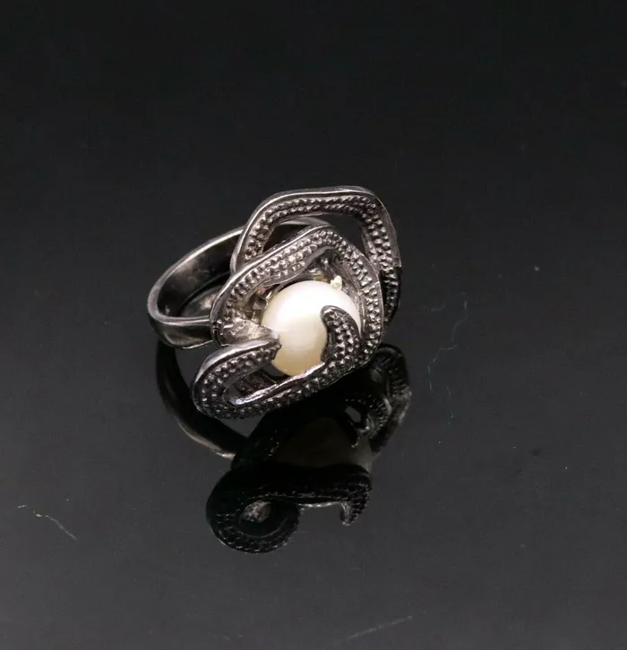 Rings TRIBAL ORNAMENTS Awesome vintage antique style 925 sterling silver gifting pearl ring band sr134 Rings TRIBAL ORNAMENTS Awesome vintage antique style 925 sterling silver gifting pearl ring band sr134