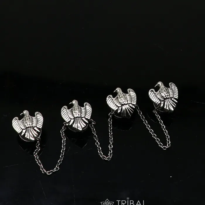 Rings TRIBAL ORNAMENTS Dove design 925 Sterling Silver set of 4 kurta Buttons for Fashion Perfection silver cufflinks cultural trendy jewelry btn50 Rings TRIBAL ORNAMENTS Dove design 925 Sterling Silver set of 4 kurta Buttons for Fashion Perfection silver cufflinks cultural trendy jewelry btn50