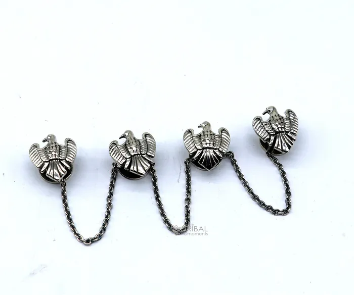 Rings TRIBAL ORNAMENTS Dove design 925 Sterling Silver set of 4 kurta Buttons for Fashion Perfection silver cufflinks cultural trendy jewelry btn50 Rings TRIBAL ORNAMENTS Dove design 925 Sterling Silver set of 4 kurta Buttons for Fashion Perfection silver cufflinks cultural trendy jewelry btn50