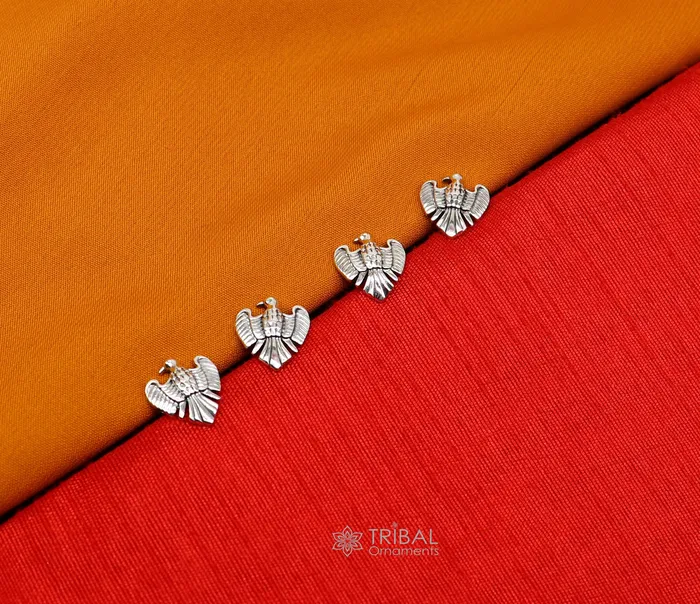 Rings TRIBAL ORNAMENTS Dove design 925 Sterling Silver set of 4 kurta Buttons for Fashion Perfection silver cufflinks cultural trendy jewelry btn50 Rings TRIBAL ORNAMENTS Dove design 925 Sterling Silver set of 4 kurta Buttons for Fashion Perfection silver cufflinks cultural trendy jewelry btn50