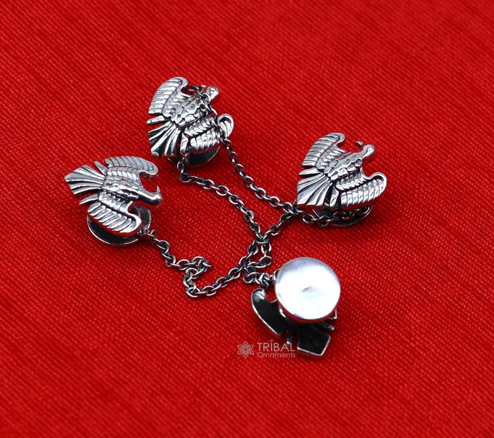 Rings TRIBAL ORNAMENTS Dove design 925 Sterling Silver set of 4 kurta Buttons for Fashion Perfection silver cufflinks cultural trendy jewelry btn50 Rings TRIBAL ORNAMENTS Dove design 925 Sterling Silver set of 4 kurta Buttons for Fashion Perfection silver cufflinks cultural trendy jewelry btn50