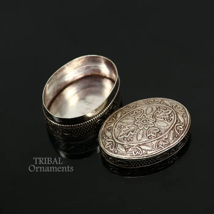 Rings TRIBAL ORNAMENTS Exclusive small bridal kajal box 925 sterling silver trinket box container box small jewelry box Vermilion bridal art gifting stb743 Rings TRIBAL ORNAMENTS Exclusive small bridal kajal box 925 sterling silver trinket box container box small jewelry box Vermilion bridal art gifting stb743