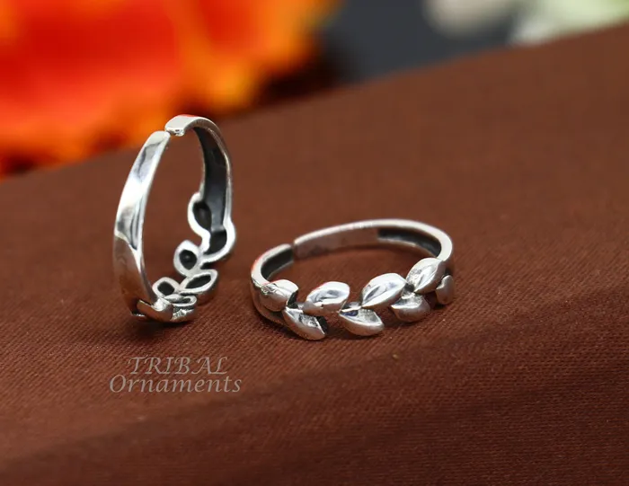 Rings TRIBAL ORNAMENTS Fabulous flower design 925 sterling silver handmade vintage design Adjustable toe ring ethnic tribal belly dance jewelry india YTR03 Rings TRIBAL ORNAMENTS Fabulous flower design 925 sterling silver handmade vintage design Adjustable toe ring ethnic tribal belly dance jewelry india YTR03