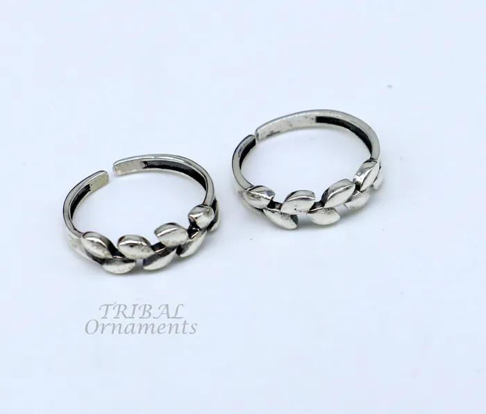 Rings TRIBAL ORNAMENTS Fabulous flower design 925 sterling silver handmade vintage design Adjustable toe ring ethnic tribal belly dance jewelry india YTR03