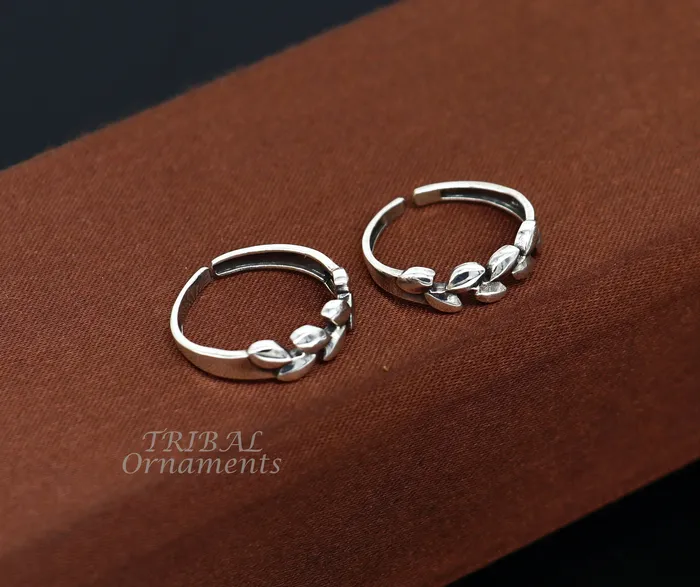 Rings TRIBAL ORNAMENTS Fabulous flower design 925 sterling silver handmade vintage design Adjustable toe ring ethnic tribal belly dance jewelry india YTR03