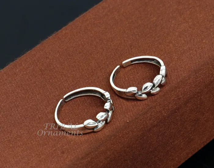 Rings TRIBAL ORNAMENTS Fabulous flower design 925 sterling silver handmade vintage design Adjustable toe ring ethnic tribal belly dance jewelry india YTR03