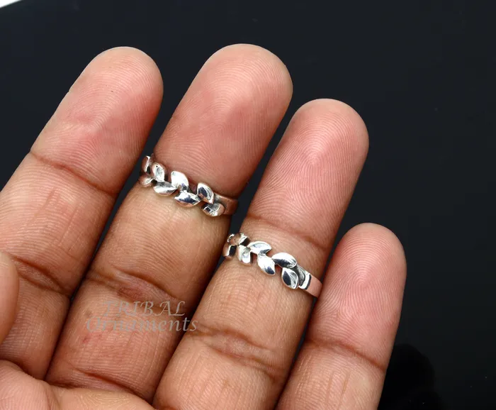 Rings TRIBAL ORNAMENTS Fabulous flower design 925 sterling silver handmade vintage design Adjustable toe ring ethnic tribal belly dance jewelry india YTR03