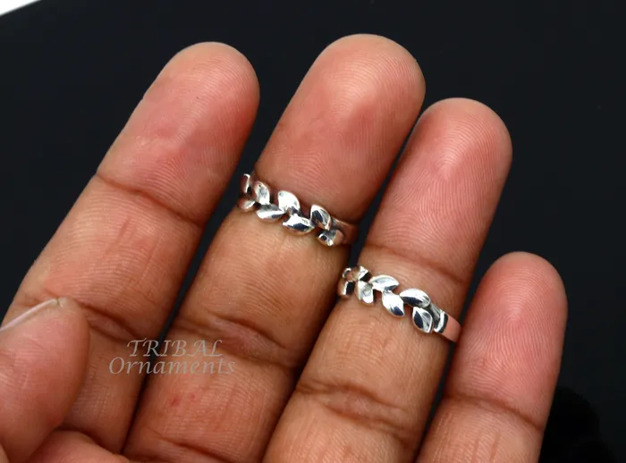 Rings TRIBAL ORNAMENTS Fabulous flower design 925 sterling silver handmade vintage design Adjustable toe ring ethnic tribal belly dance jewelry india YTR03