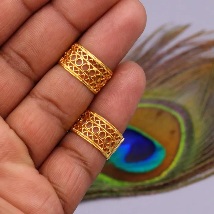 Rings TRIBAL ORNAMENTS Vintage antique design 20 karat yellow gold handmade fabulous Toe ring pair excellent wedding anniversary jewelry from india Rings TRIBAL ORNAMENTS Vintage antique design 20 karat yellow gold handmade fabulous Toe ring pair excellent wedding anniversary jewelry from india
