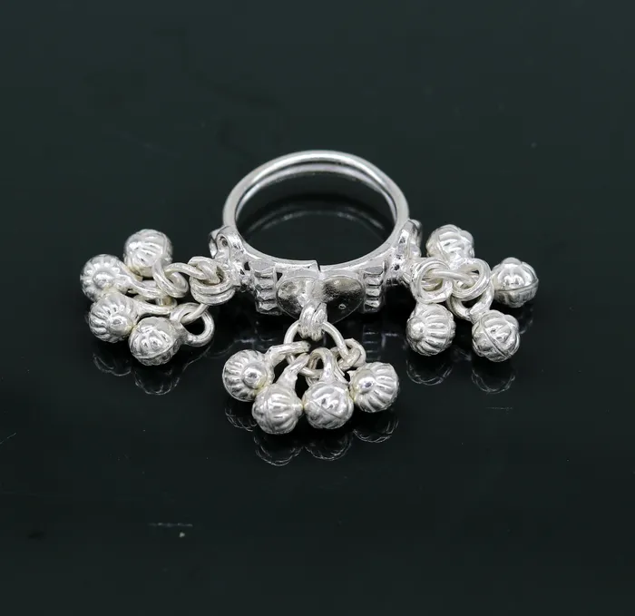 Rings Vintage design Sterling silver handmade charm ring excellent customized noisy bells drops personalized girls womens jewelry sr259 TRIBAL ORNAMENTS
