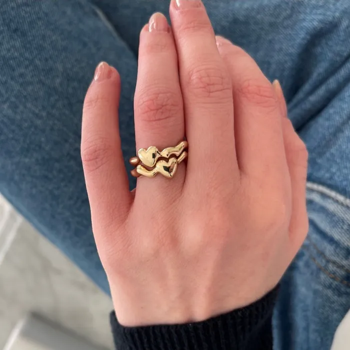 Rings ZahnZ Fine Jewelry We Clicked Gold Heart Band