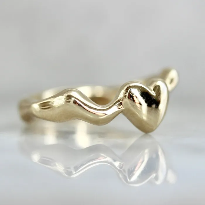 Rings ZahnZ Fine Jewelry We Clicked Gold Heart Band