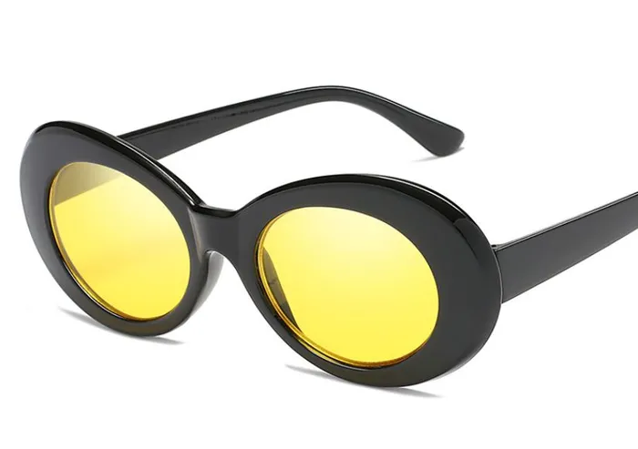 S80 Black Round Frame Yellow Lens Sunglasses POLLY Rings