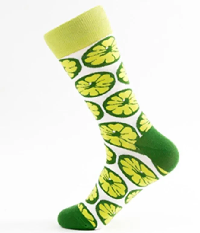 SF949 White Lime Slices Socks POLLY Rings