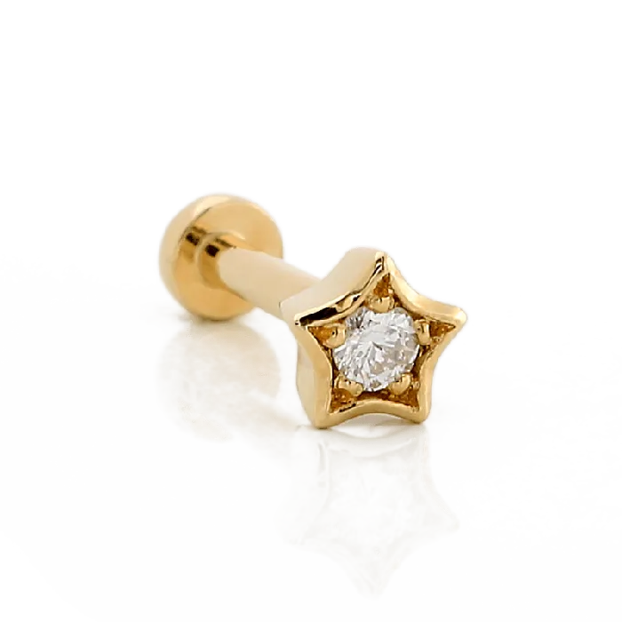 Shiva Design and Jewels Earrings Prong Star Diamond
