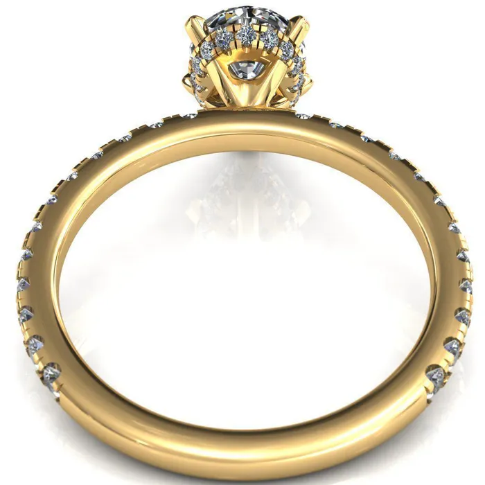 Sicili Pear Center Stone 5 Prong 34 Micro Pave Diamond Engagement Ring Fire Brilliance Rings