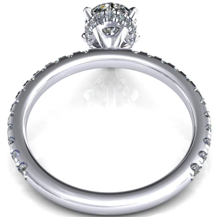 Sicili Pear Center Stone 5 Prong 34 Micro Pave Diamond Engagement Ring Fire Brilliance Rings