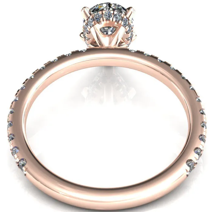 Sicili Pear Center Stone 5 Prong 34 Micro Pave Diamond Engagement Ring Fire Brilliance Rings