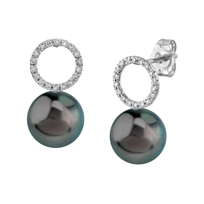 spt Earrings Tahitian South Sea Pearl Diamond Maya Earrings
