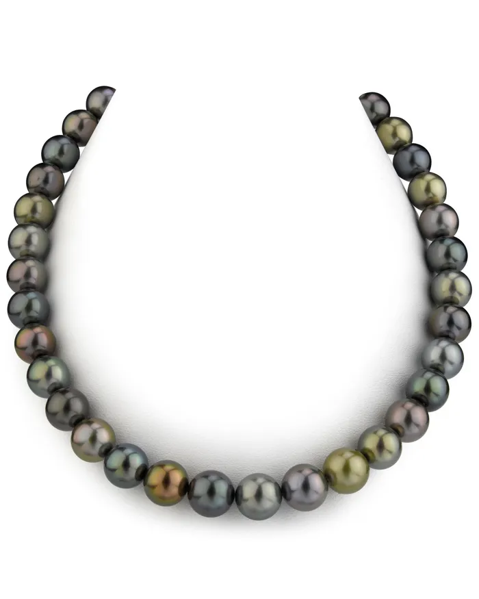 spt MultiColor Tahitian True Round Pearl Necklace 100110mm AAAA Quality Necklaces spt MultiColor Tahitian True Round Pearl Necklace 100110mm AAAA Quality Necklaces