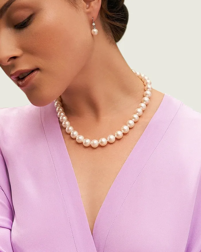 spt Necklaces 105115mm White Freshwater Pearl Necklace AAA Quality