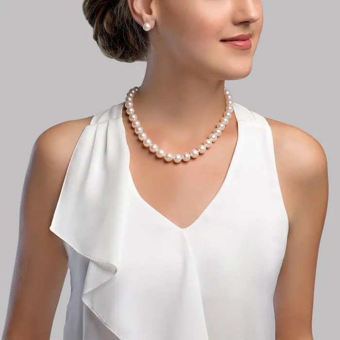 spt Necklaces 105115mm White Freshwater Pearl Necklace AAA Quality