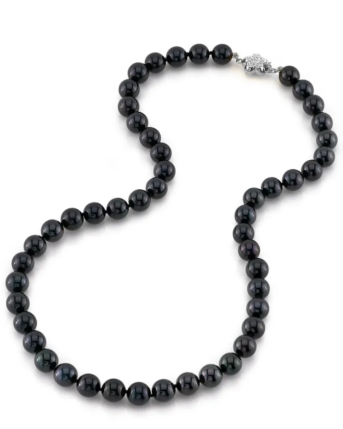 spt Necklaces Black Japanese Akoya Pearl Necklace 8085mm AA Quality