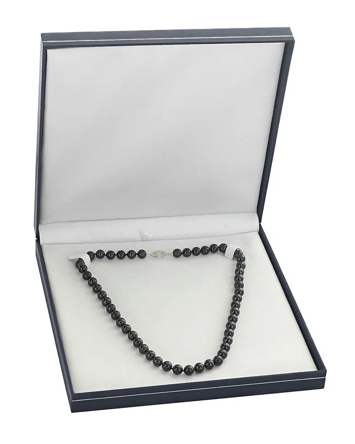 spt Necklaces Black Japanese Akoya Pearl Necklace 8085mm AA Quality