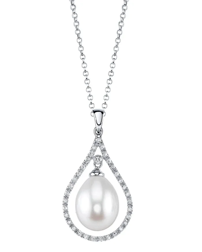 spt Necklaces Freshwater Pearl Diamond Danielle Pendant