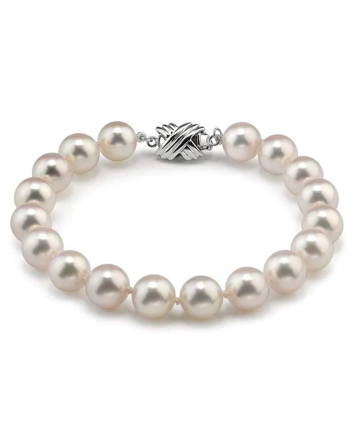 spt White Hanadama Japanese Akoya Pearl Bracelet 8590mm Bracelets