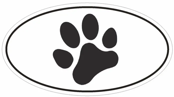 STD138 Puppy Paw Oval Sticker Winter Park Products Necklaces