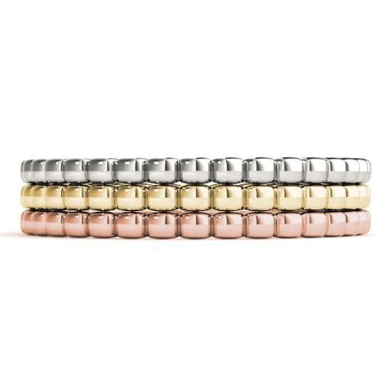 Stackables Full Eternity Bead TriTone Gold Beaded 3Band Set Selectables Fire Brilliance Rings Stackables Full Eternity Bead TriTone Gold Beaded 3Band Set Selectables Fire Brilliance Rings