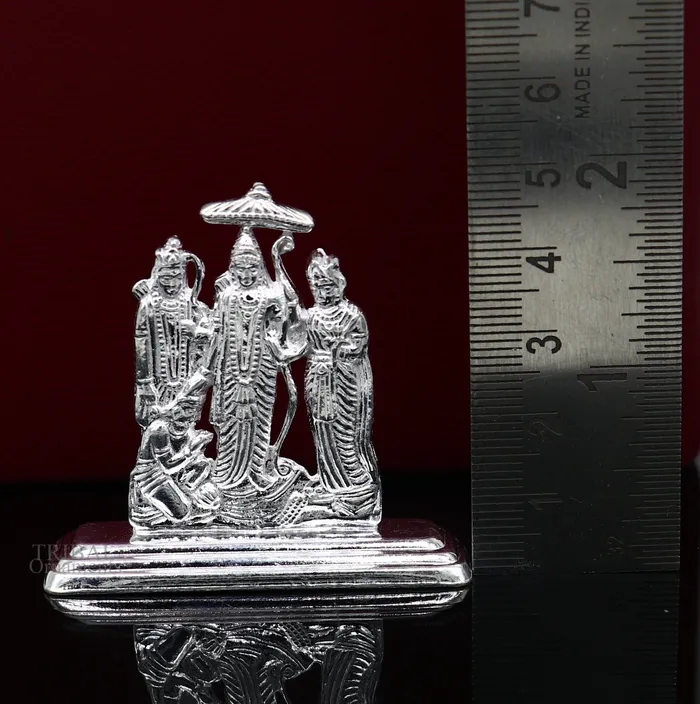 Sterling silver handmade Divine Hindu god Rama Laxman seeta and Hanuman blessing Statue Ram Darbar Divine figurine puja article art464 TRIBAL ORNAMENTS Rings