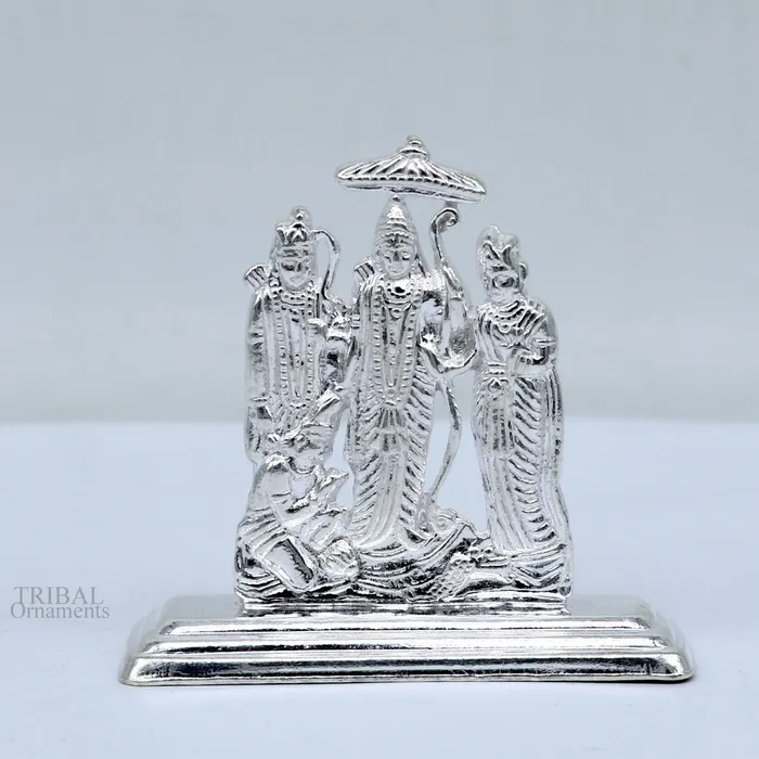 Sterling silver handmade Divine Hindu god Rama Laxman seeta and Hanuman blessing Statue Ram Darbar Divine figurine puja article art464 TRIBAL ORNAMENTS Rings