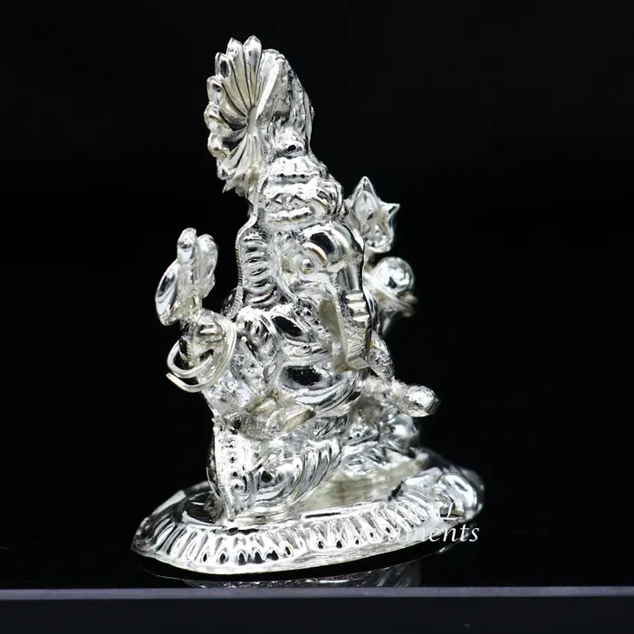 Sterling silver Lord Ganesh Idol Pooja Articles Hindu Silver Ganesha Idols handcrafted Lord Ganesh statue sculpture amazing gifting art551 TRIBAL ORNAMENTS Rings