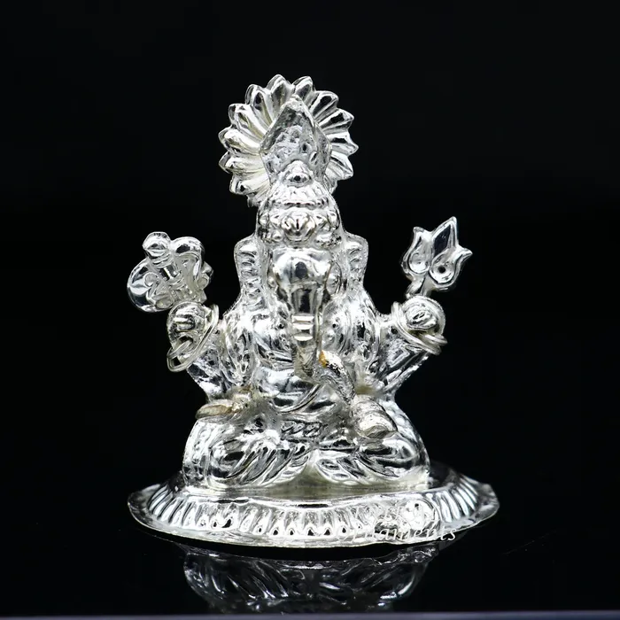 Sterling silver Lord Ganesh Idol Pooja Articles Hindu Silver Ganesha Idols handcrafted Lord Ganesh statue sculpture amazing gifting art551 TRIBAL ORNAMENTS Rings