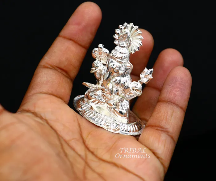 Sterling silver Lord Ganesh Idol Pooja Articles Hindu Silver Ganesha Idols handcrafted Lord Ganesh statue sculpture amazing gifting art551 TRIBAL ORNAMENTS Rings