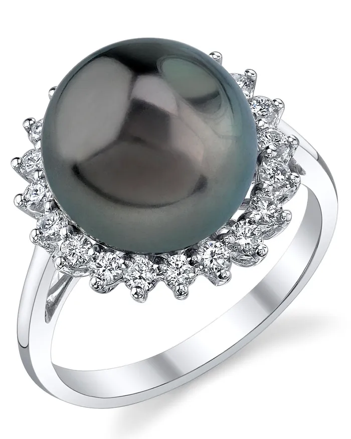 Tahitian South Sea Pearl Diamond Sage Ring spt Rings