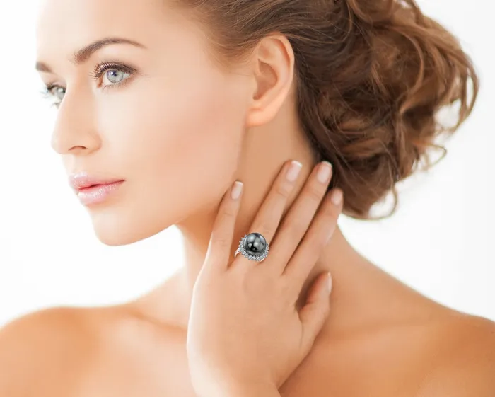 Tahitian South Sea Pearl Diamond Sage Ring spt Rings