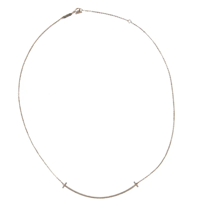 Tiffany Co Necklaces PreOwned Tiffany Co Diamond Tiffany T Smile Pendant
