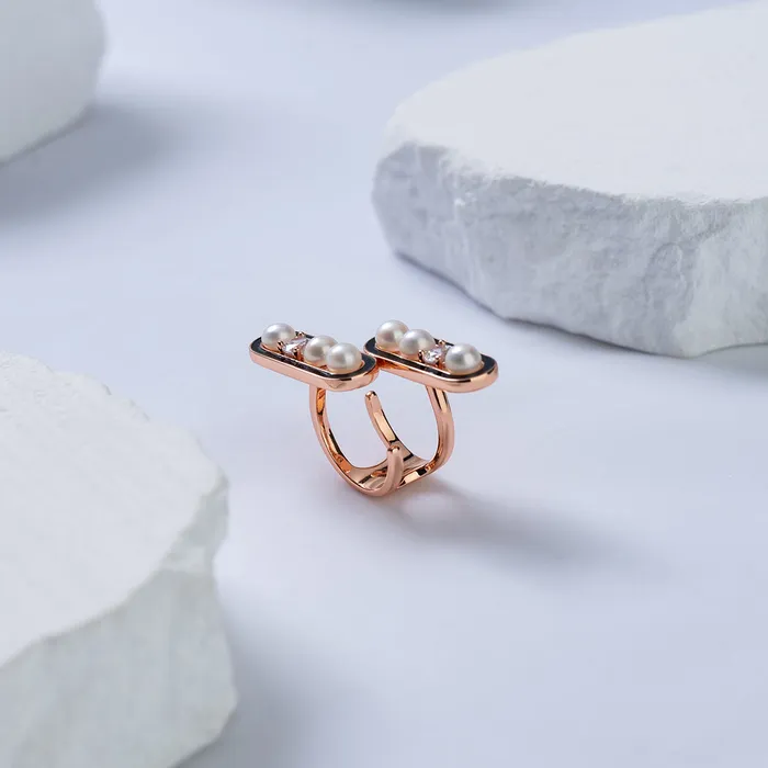 Top Grade Freshwater Pearl Ring WR00224 DECO Pearly Lustre Rings