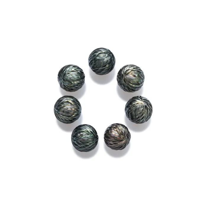 Top Grade Round Hanashinju Tahitian Pearls WA00108 Pearly Lustre Rings