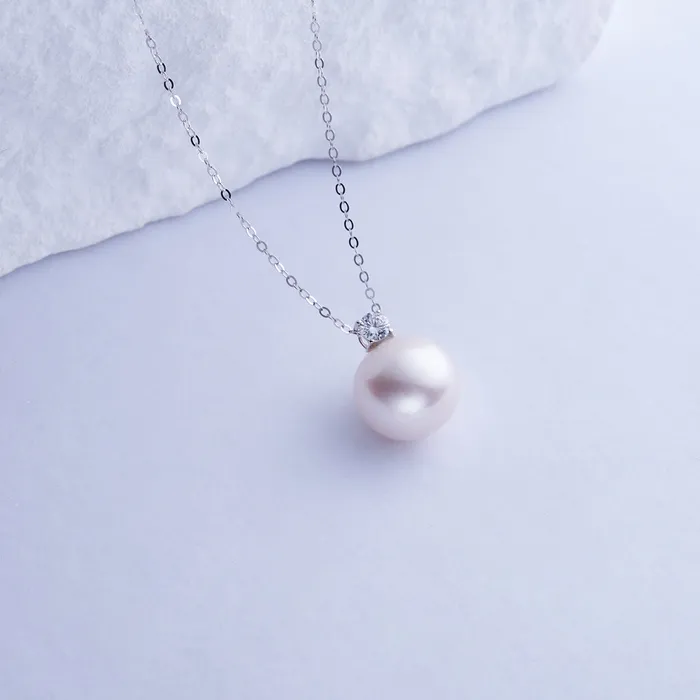 Top Lustre 18K Solid Gold Edison Pearl Necklace KN00225 Pearly Lustre Necklaces
