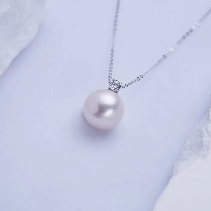 Top Lustre 18K Solid Gold Edison Pearl Necklace KN00225 Pearly Lustre Necklaces